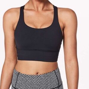 Perfect Like New Lululemon Energy Bra Longline Black Size 4 Strappy Sports Bra